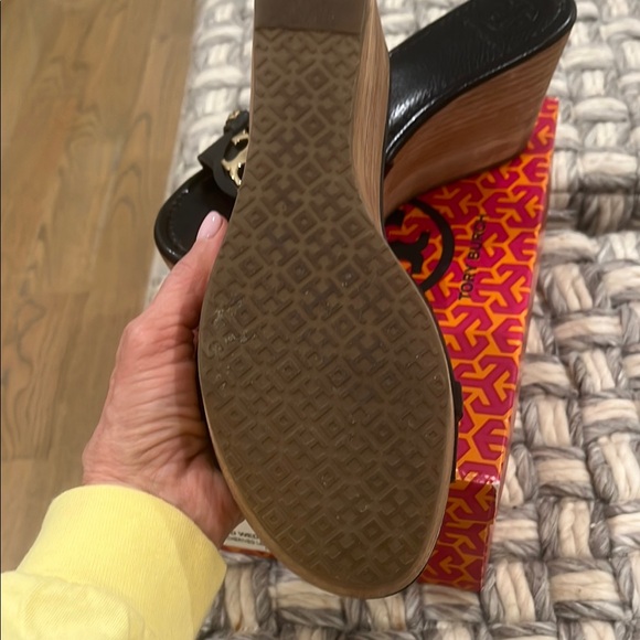 Tory Burch Black Wedge Sandals - Picture 4 of 4
